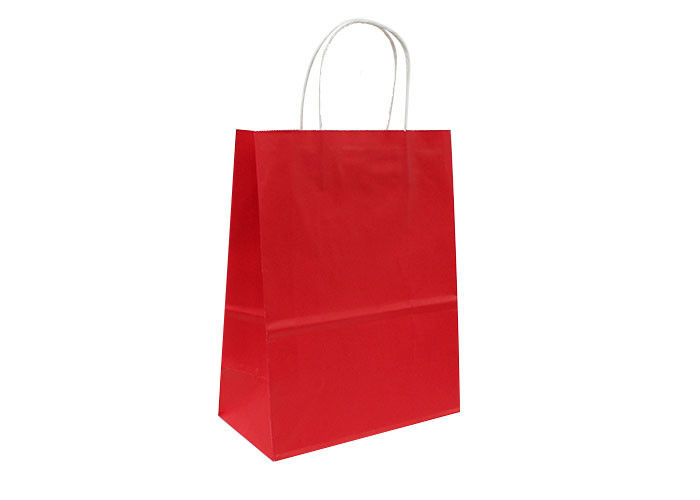 Custom Kraft Paper Bags With Handles For Shopping / Gift / Wedding